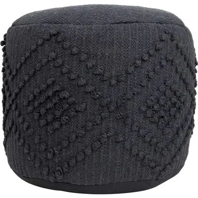 Northlight Woven Cotton Textured Round Pouf