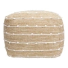 Northlight Woven Cotton Textured Stripe Square Pouf
