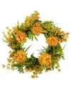 Northlight Yellow Peony Artificial Fall Harvest Twig Wreath  24-in Unlit In Yellow