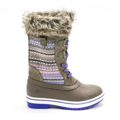 Northside Kids' Girl's Bishop Jr Lace-up Boots In Stone In Brown