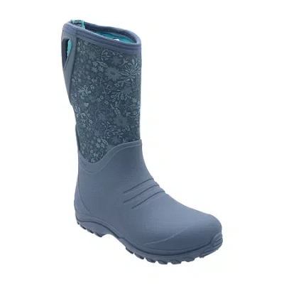 Northside Womens Cedarhome Waterproof Insulated Flat Heel Rain Boots In Blue