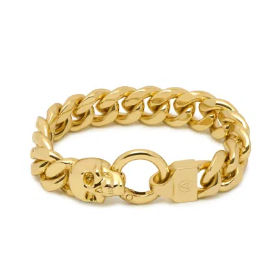 Northskull Men's Atticus Skull Curb Chain Bracelet In Gold