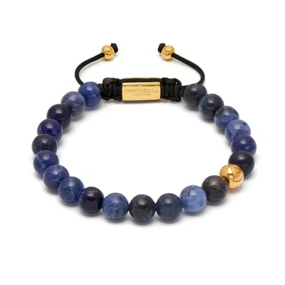 Northskull Men's Blue Sodalite Asymmetrical Bracelet / Gold