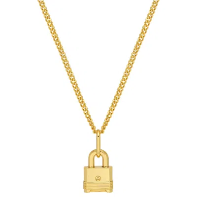 Northskull Men's Lock Necklace In Gold