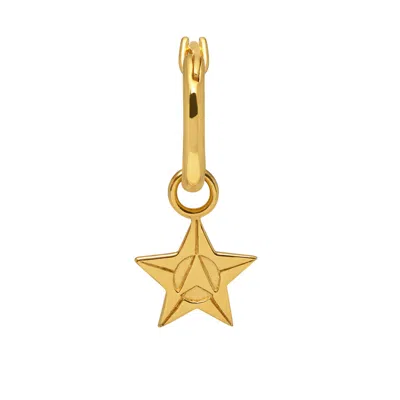 Northskull Men's Logo Star Hoop Earring In Gold