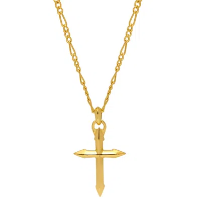 Northskull Men's The Cross Figaro Chain Necklace In Gold