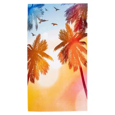 Northwest Aloha Sunrise Beach Towel, 30 X 60 Inches In Pink;orange