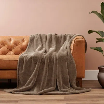 Northwest Ashford Home Cozy Warmwell Blanket, Ultra-soft Cozy Layer, 50x72 Inch Plush Throw In Beige