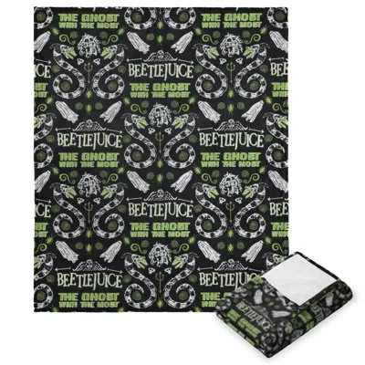 Northwest Beetlejuice Most Ghost Silk Touch Throw In Green;gray