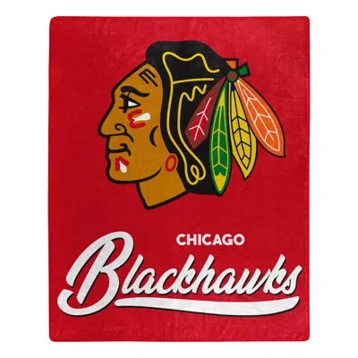 Northwest Blackhawks Signature Raschel Throw In Red