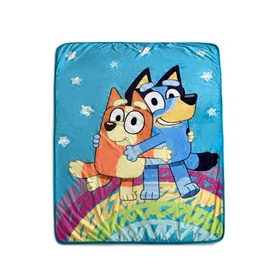 Northwest Bluey Togetherness Silk Touch Sherpa Throw Blanket, Plush Couch Blanket, Cozy Soft Throw, 40x50 Inch In Multi