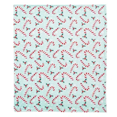 Northwest Candy Cane Snowflakes Silk Touch Throw Blanket, 50 X 60 Inches