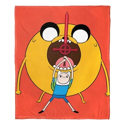 Northwest Cartoon Network Adventure Time Round Boy Silk Touch Throw Blanket, Plush Animated Decor, 50x60 Inche In Multi