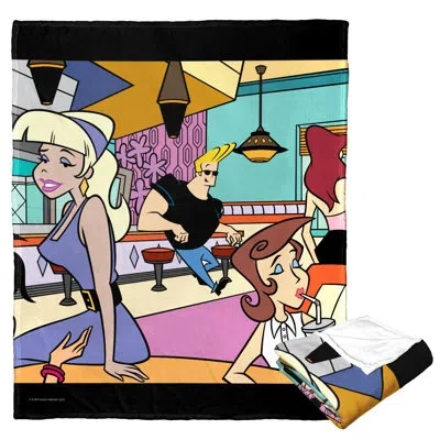 Northwest Cartoon Network's Johnny Bravo Silk Touch Throw Reliable With The Ladies In White