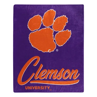 Northwest Clemson Signature Raschel Throw In Orange;purple