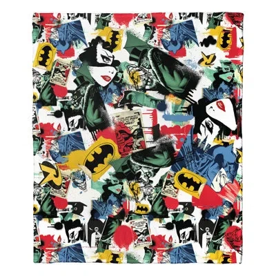 Northwest Dc Comics Batman Sticker Collage Throw In Multi