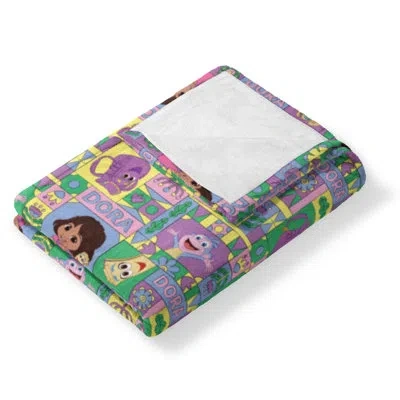 Northwest Dora The Explorer & Friends Collage Touch Throw Blanket, Soft & Colorful, Plush Fleece