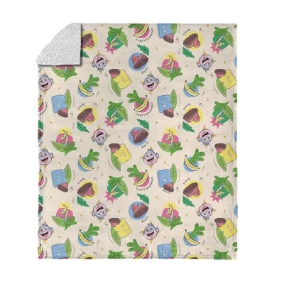 Northwest Dora The Explorer Boots Pattern Touch Sherpa Throw Blanket, Ultra-soft Cozy Fleece, 50x60 Inches