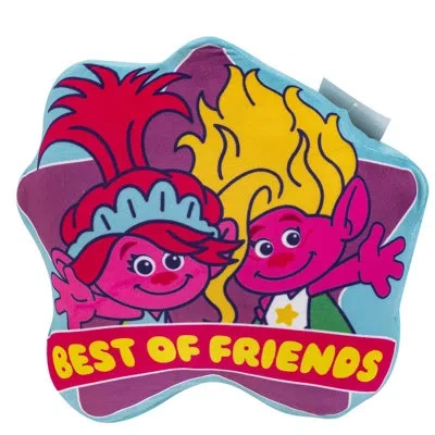 Northwest Dreamworks Trolls 3 Best Of Friends Super Soft Travel Cloud Pillow, 15 Inches In Pink;yellow;red;multi