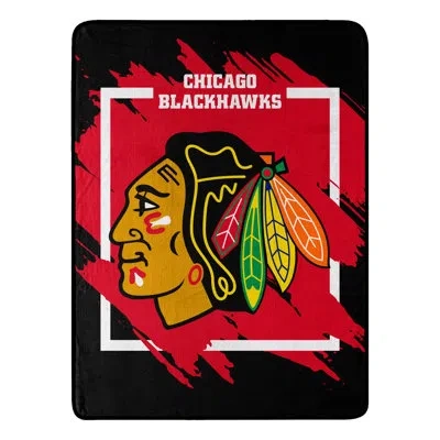 Northwest Elaynah Nhl Dimensional Blackhawks Micro Raschel Polyester Throw In Multi;multi