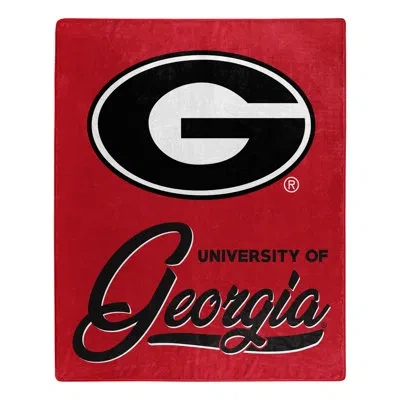 Northwest Georgia Signature Raschel Throw In Black;red