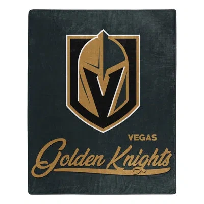 Northwest Golden Knights Signature Raschel Throw In Gold;dark Blue