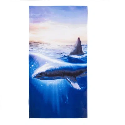 Northwest Great White Beach Towel, 30 X 60 Inches In Blue