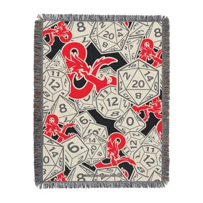 Northwest Hasbro Dungeons & Dragons Throw Blanket, Logo Dice Rpg Fan Decor, 48x60 Inches