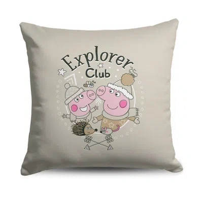 Northwest Hasbro Peppa Pig Explorer Club Throw Pillow 18 X 18 Inches In Brown
