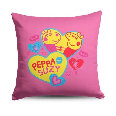 Northwest Hasbro Peppa Pig Peppa And Suzy Throw Pillow 18 X 18 Inches In Pink