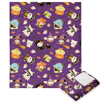 Northwest Hello Kitty & Friends Halloween Gold Silk Touch Throw In Blue;brown;purple