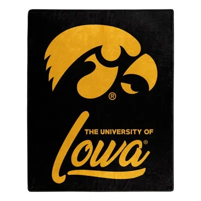 Northwest Iowa Signature Raschel Throw In Black;yellow