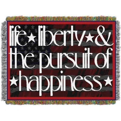 Northwest Life Liberty Throw Blanket, Patriotic Holiday Seasonal Decor, 48x60 Inches In Black;white;red