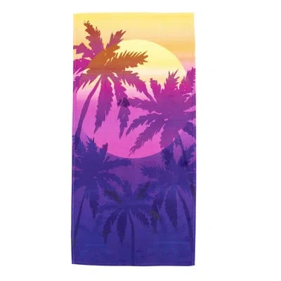 Northwest Magenta Sun Set Beach Towel, 30 X 60 Inches In Pink;purple