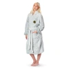 Northwest Mid-calf Bathrobe With Pockets In Grey