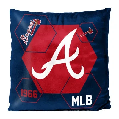 Northwest Mlb Atlanta Braves Connector Velvet Reverse Pillow, Baseball Fan Decor, 16x16 Inches