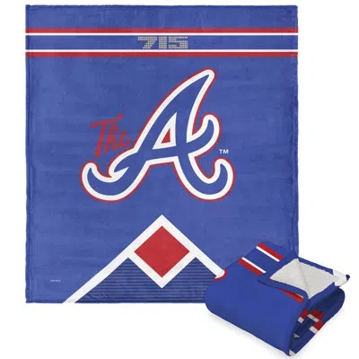 Northwest Mlb Braves City Connect Silk Touch Sherpa Throw In Blue;white;red