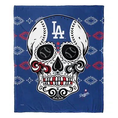 Northwest Mlb Candy Skull Throw Blanket – Ultra-soft Lightweight Baseball Team Sports Decor – 50x60 Inches In Los Angeles Dodgers