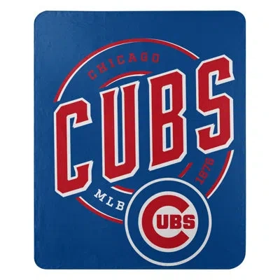 Northwest Mlb Chicago Cubs Fleece Throw Blanket, Baseball Fan Decor, 50x60 Inches In Blue;red