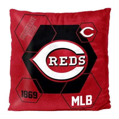 Northwest Mlb Cincinnati Reds Connector Velvet Reverse Pillow, Baseball Fan Decor, 16x16 Inches