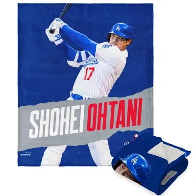 Northwest Mlb Dodgers Shohei Ohtani Silk Touch Sherpa Throw In Blue;white;multi