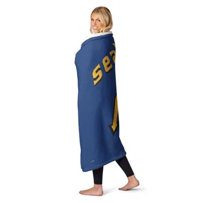 Northwest Mlb Mariners City Connect Silk Touch Sherpa Throw In Blue;yellow