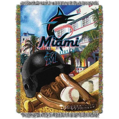 Northwest Mlb Miami Marlins Throw Blanket, Baseball Homefield Advantage Decor, 48x60 Inches