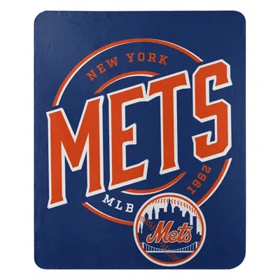 Northwest Mlb New York Mets Fleece Throw Blanket, Baseball Fan Decor, 50x60 Inches In Blue;red