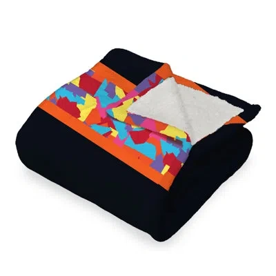 Northwest Mlb Orioles City Connect Silk Touch Sherpa Throw In Blue;black;yellow;orange