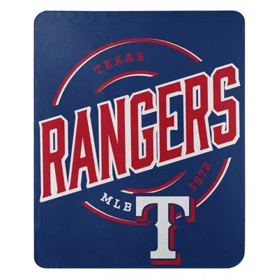 Northwest Mlb Texas Rangers Fleece Throw Blanket, Baseball Fan Decor, 50x60 Inches In Red;navy