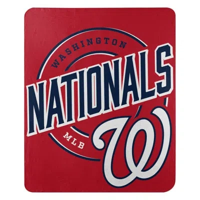 Northwest Mlb Washington Nationals Fleece Throw Blanket, Baseball Fan Decor, 50x60 Inches In Black;red