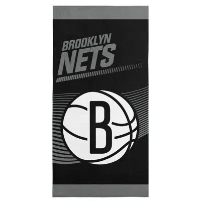 Northwest Nba Brooklyn Nets 30" X 60" Beach Towel In Black