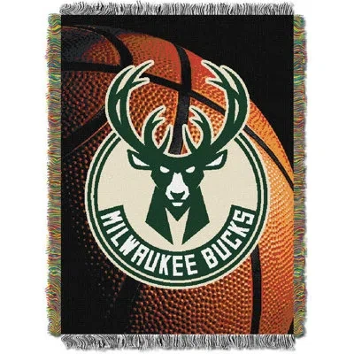 Northwest Nba Milwaukee Bucks Throw Blanket, Photo Real Basketball Fan Decor, 48x60 Inches In Red