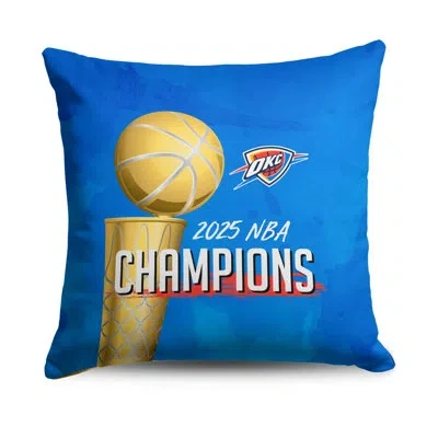 Northwest Nba Oklahoma City Champs Thunder Buckets Throw Pillow – Basketball Team Cushion, Game Room Or Couch  In Blue